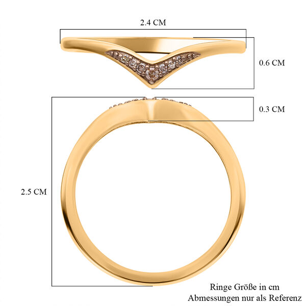 Ring mit Champagner Diamantakzenten image number 5