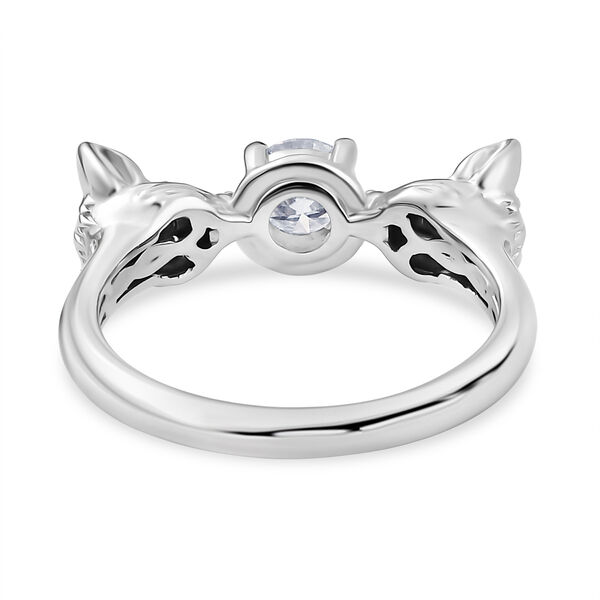 Moissanit Fuchs Ring 925 Silber rhodiniert (Gr&ouml;&szlig;e 20.00) ca. 0.44 ct image number 5