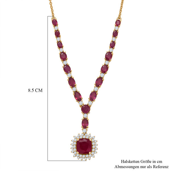 D'Joy afrikanische Rubin und Zirkon 45cm Halskette - 15,54 ct. image number 5