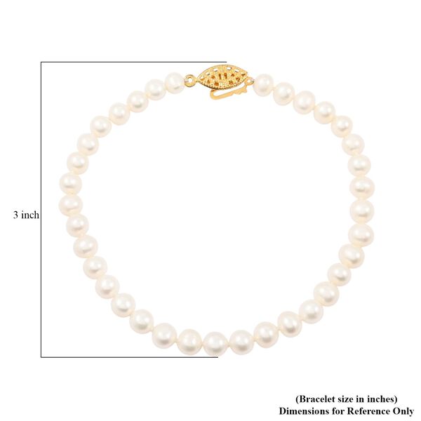 S&uuml;&szlig;wasser Perle Armband ca. 18 cm Messing Gelbes Gold image number 5