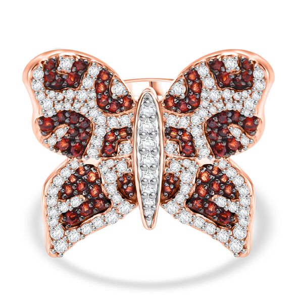 GP Trionfo Kollektion -Wei&szlig;er und brauner Zirkon und Kanchanaburi blauer Saphir-Ring - 3,30 ct.