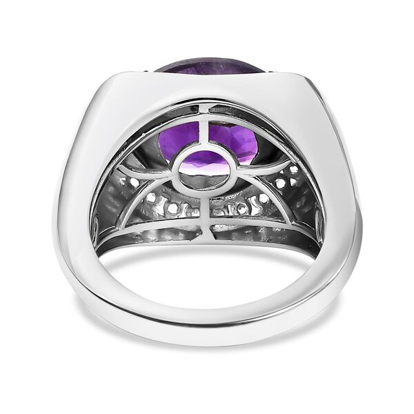 Afrikanischer Amethyst und Zirkon-Ring - 4,91 ct. image number 6