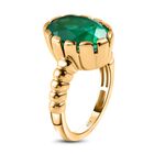Smaragd-Quarz-Triplette Ring, 925 Silber Gelbgold Vermeil (Größe 18.00) ca. 6.41 ct image number 4