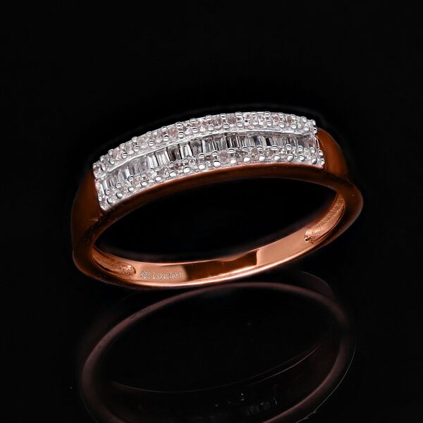 LUXURIANT SI-GH Labor Diamant Ring, 925 Silber 750 Ros&eacute;gold Vermeil - 0,25 ct. image number 2
