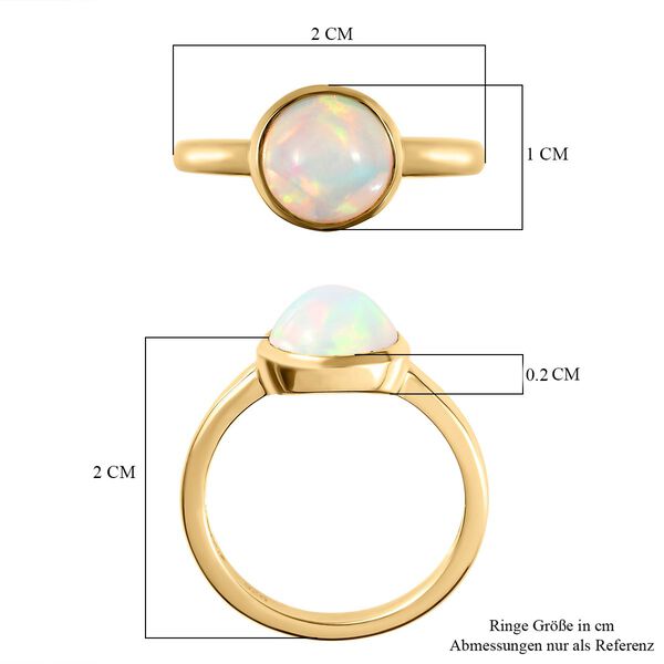 Nat&uuml;rlicher, &auml;thiopischer Welo Opal Ring, 925 Silber Gelbgold Vermeil  ca. 1,30 ct image number 7