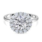 LUSTRO STELLA - weißer Zirkonia-Ring, 925 Silber platiniert (Größe 18.00) ca. 4,36 ct