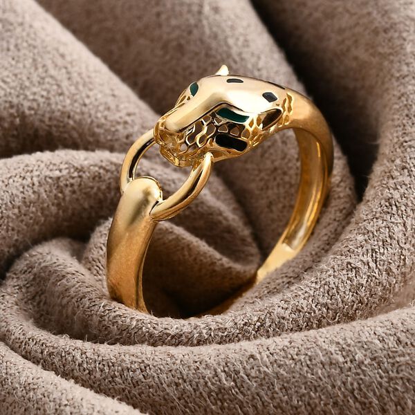Royal Bali Kollektion- Panther Ring in 375 Gold image number 1