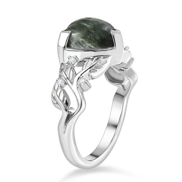 Sibirischer Seraphinit und Zirkon Ring - 3,8 ct image number 5