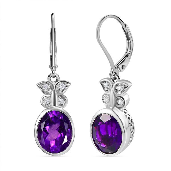Afrikanische Amethyst und Zirkon Ohrringe - 4,86 ct. image number 0