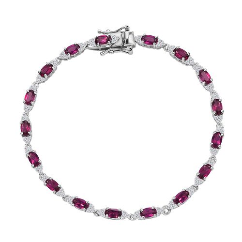 AAA Natürliches Radiant Ember Granat und Zirkon Armband image number 0