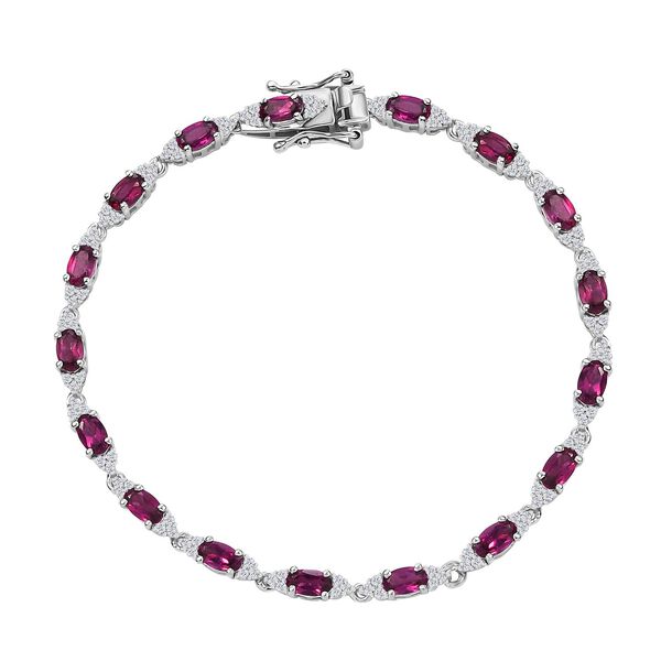 AAA Natürliches Radiant Ember Granat und Zirkon Armband image number 0