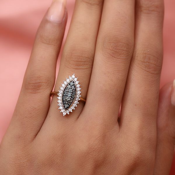 Alexandrit und Zirkon Cluster Ring 925 Silber Gelbgold Vermeil image number 3