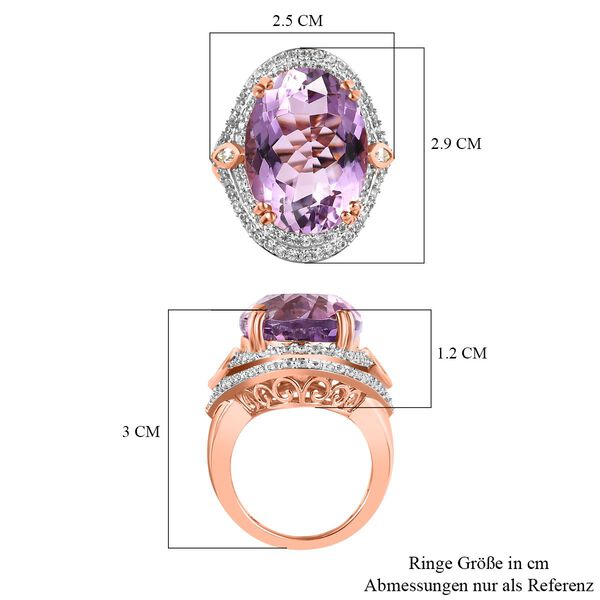 AA Rose De France Amethyst und Zirkon Ring - 19,18 ct. image number 6