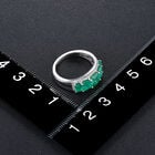 AAA Kagem Sambia Smaragd und Zirkon 5 Stein Ring 925 Silber rhodiniert  ca. 3,00 ct image number 2