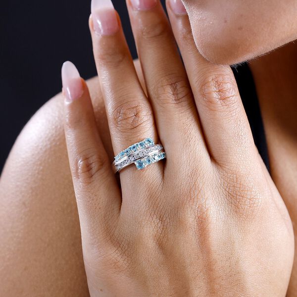 AA Lagunen Apatit und Zirkon Ring - 1,61 ct. image number 3