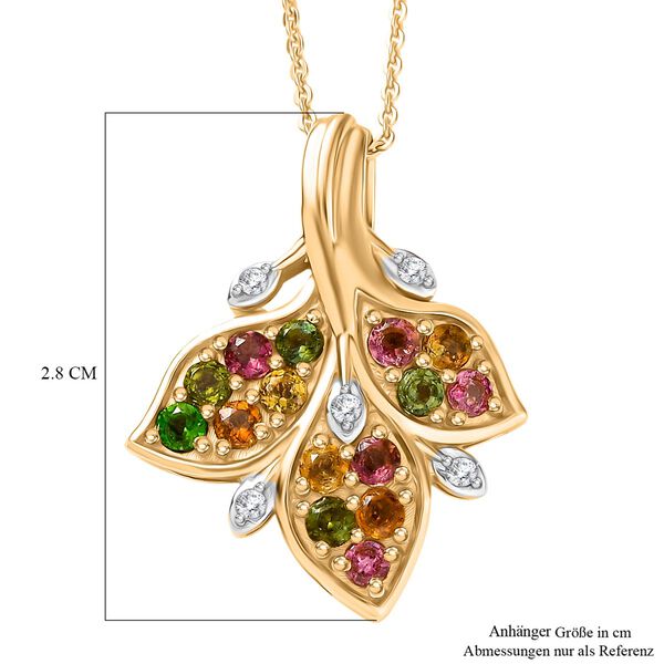 Multi-Turmalin und Zirkon Anhänger mit 50cm Kette - 1,14 ct. image number 6