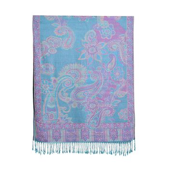 100% Viskose Paisley-Schal, T&uuml;rkis