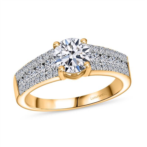 LUXURIANT DIAMOND - Lab Grown Diamant SI-GH SGL zertifiziert Ring 925 Silber 750 Gelbgold Vermeil (Größe 21.00) (10-15 Werktage Lieferzeit) ca. 1.51 ct image number 4