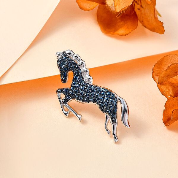 Pferd Anhänger mit blauen Diamantakzenten image number 1