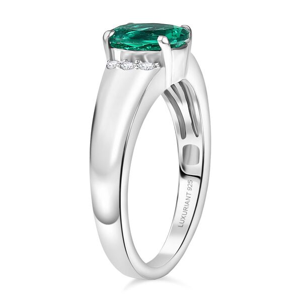 LUXURIANT AAA Labor kolumbianischer Smaragd und Labor Diamant Ring - 1,43 ct. image number 5