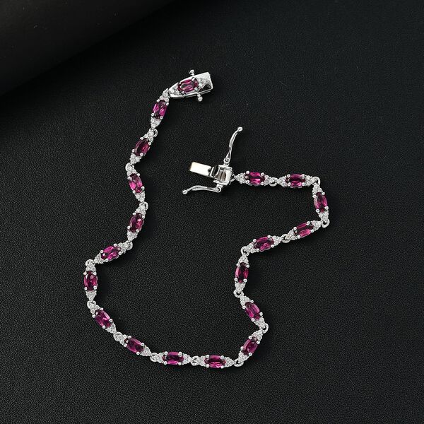 AAA Natürliches Radiant Ember Granat und Zirkon Armband image number 2