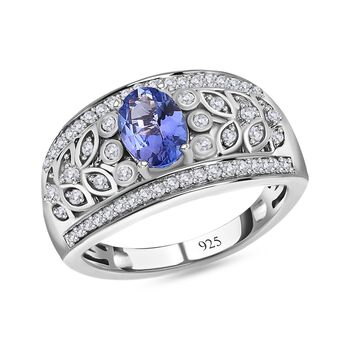 AA Tansanit und Zirkon Ring - 1,66 ct.