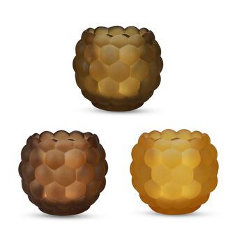 3er Set - Duftkerze Traubenform Franz&ouml;sischer Kaffee Vanille Pfirsichbl&uuml;tenhonig, Glas 7.5 x 7 cm