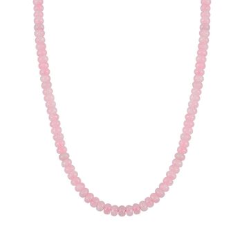 Rosenquarz Halskette, 45+5 cm - 200 ct.