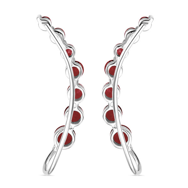 Rote Granat-Ohrringe, 925 Silber platiniert ca. 3.40 ct image number 5