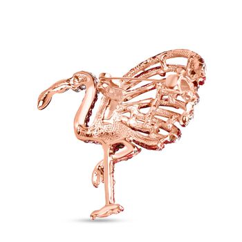 Mehrfarbige Kristall-Brosche in Ros&eacute;goldton, Flamingo