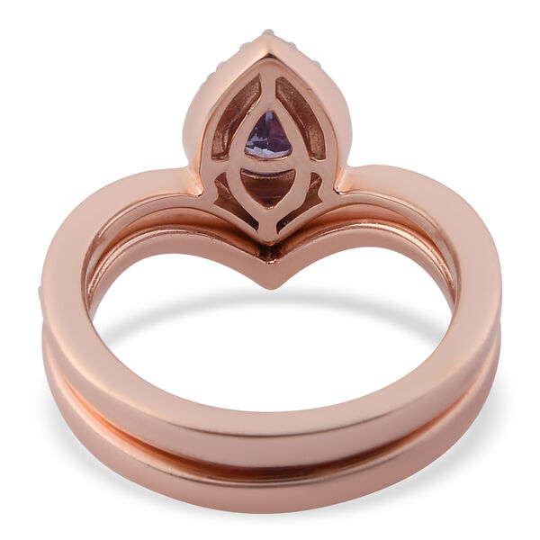 Tansanit und Zirkonia 2er-Set Ringe in Silber image number 6