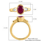 Afrikanischer Rubin und weißer Zirkon-Ring, 925 Silber vergoldet  ca. 2,42 ct image number 6