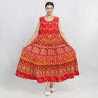 100% Baumwolle ärmelloses Kleid, Mandala Muster, Einheitsgröße, Rot image number 1
