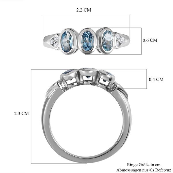 Santamaria Aquamarin und  Zirkon Ring, ca. 0,72 ct image number 7