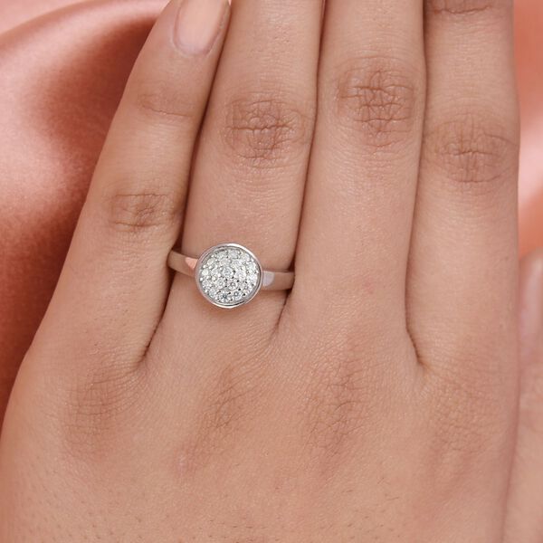 88 Facetten Moissanit Ring 925 Silber platiniert  ca. 0,29 ct image number 3