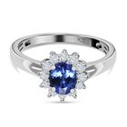 AAA Tansanit und Zirkon Halo Ring - 1,13 ct. image number 0