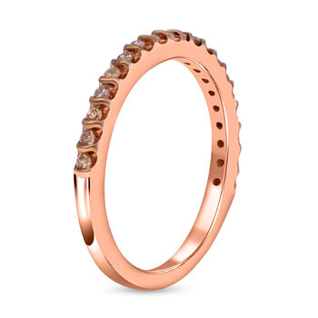 Nat&uuml;rlicher Champagner Diamant Ring, 925 Silber Ros&eacute;gold Vermeil (Gr&ouml;&szlig;e 20.00) ca. 0.25 ct