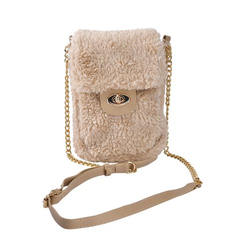 Kunstfell Crossbody Tasche, Créme image number 0