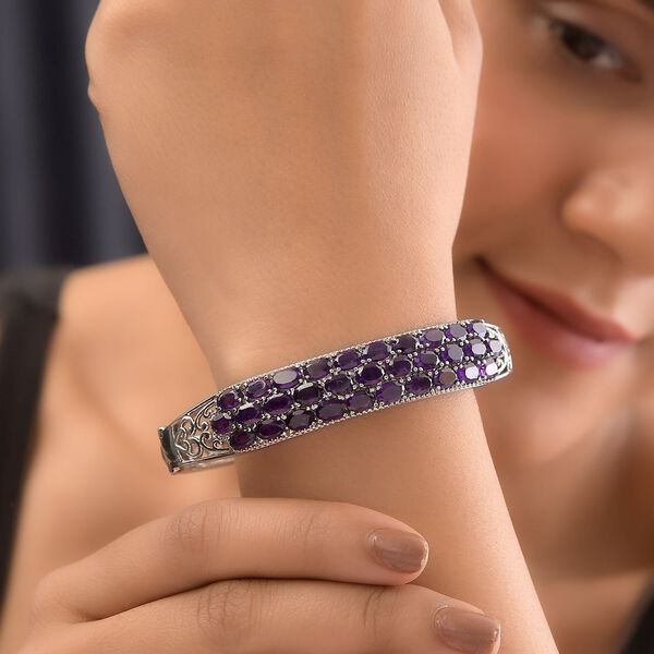 Afrikanischer Amethyst Armreif, 19 cm - 14,10 ct. image number 3