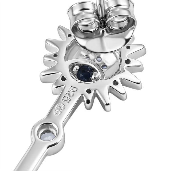 GP - Kyanit, Kanchanaburi Blauer Saphir Ohrringe 925 Silber Rhodiniert und 750 Gelbgold Vermeil ca. 1,02 ct. image number 6