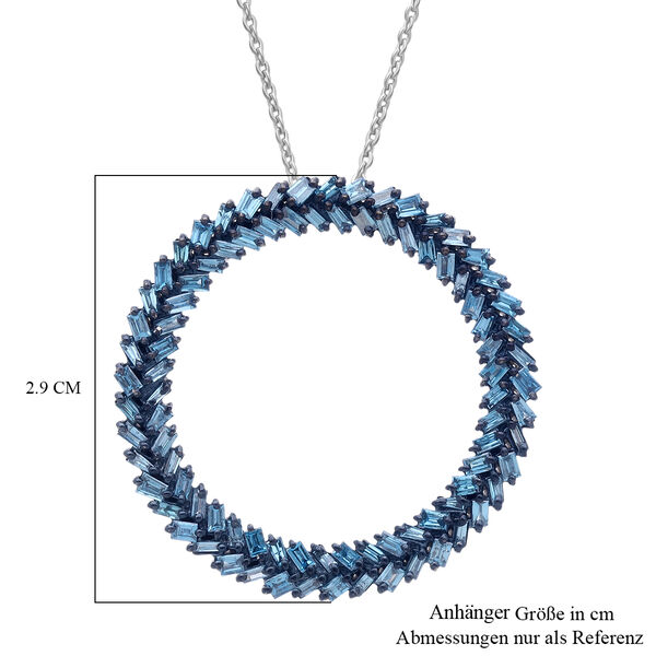 LUXURIANT SGL zertifizierter VS-EF Labor blauer Diamant Anh&auml;nger mit 50cm Kette - 1 ct. image number 6