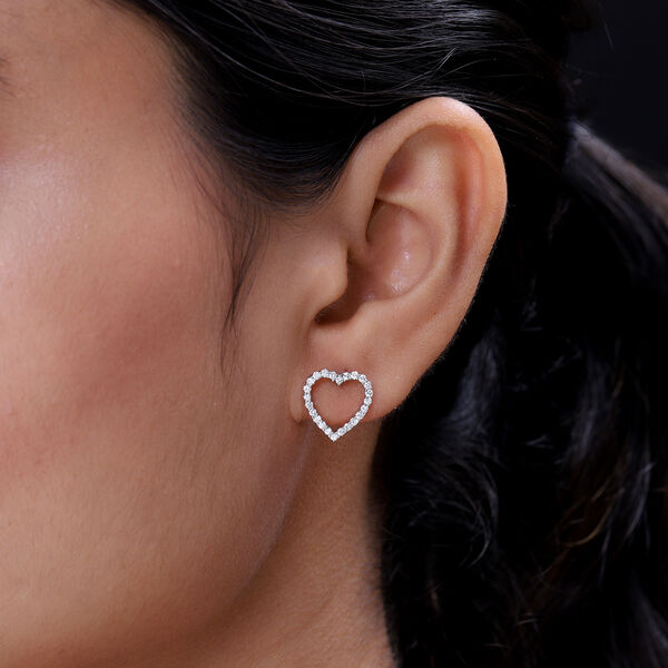 RHAPSODY - Diamant-Herz-Ohrringe, zertifiziert VS E-F, 950 Platin ca. 0,50 ct image number 2