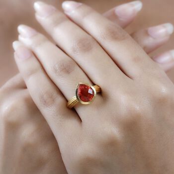 Padparadscha Triplett Quarz Ring - 3,83 ct.