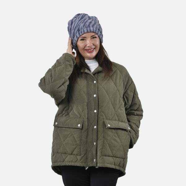 Innovativer 2 in 1 Infinity Schal und Mütze, Graues Zebramuster image number 6