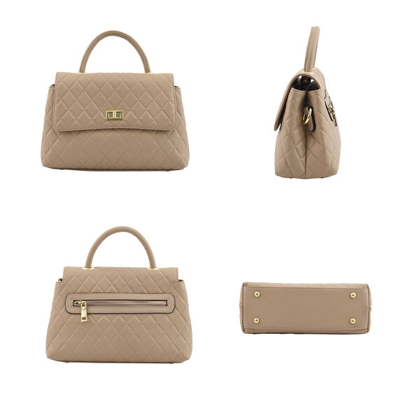 LA MAREY Crossbody Tasche aus 100% echtem Leder mit RFID Schutz und abnehmbarem Riemen, Beige image number 4