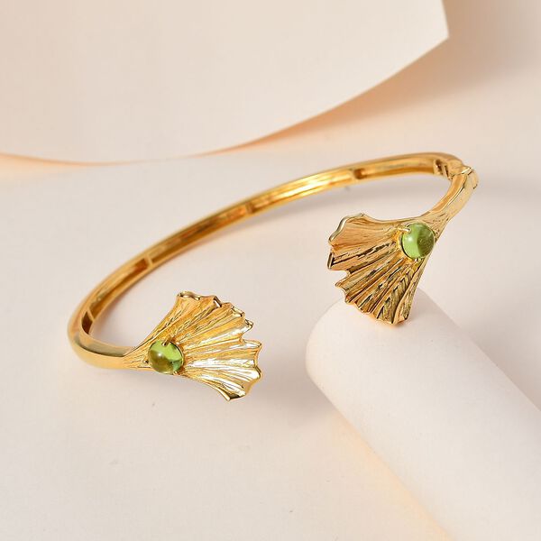 Giuseppe Perez AA Peridot, Kanchanaburi Blauer Saphir Armreif ca. 19 cm 925 Silber Gelbgold Vermeil ca. 2,07 ct. image number 2