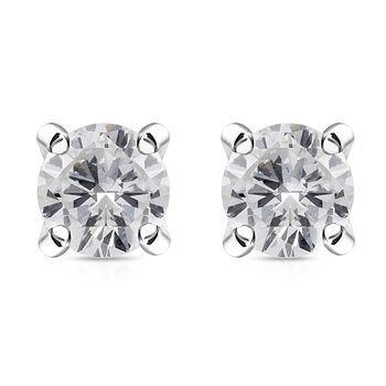 Diamant-Ohrstecker, zertifiziert I2-I3 G-H, 375 Wei&szlig;gold ca. 0,25 ct