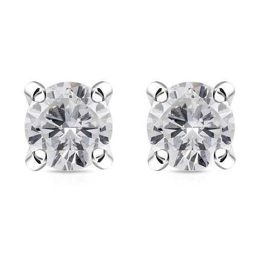 Diamant-Ohrstecker, zertifiziert I2-I3 G-H, 375 Weißgold ca. 0,25 ct image number 0