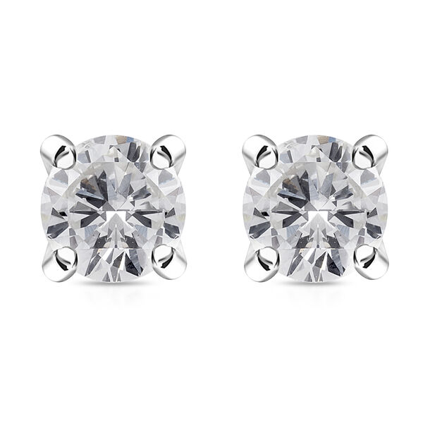 Diamant-Ohrstecker, zertifiziert I2-I3 G-H, 375 Wei&szlig;gold ca. 0,25 ct