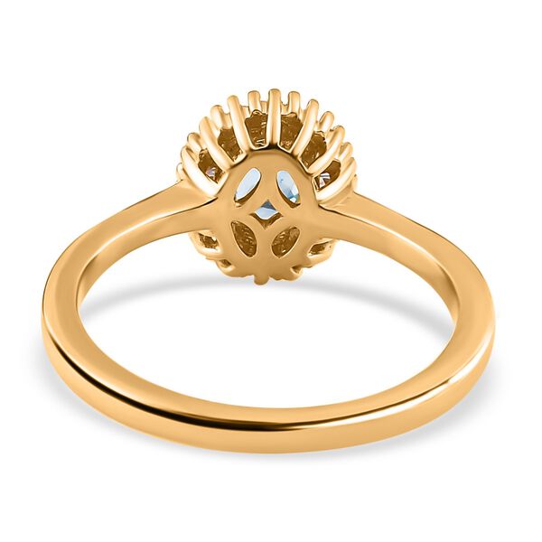 Nat&uuml;rlicher AA Alexandrit und Diamant Ring, 925 Silber Gelbgold Vermeil, ca. 0.70 ct image number 6